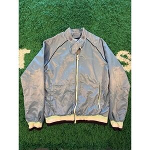 Gsus Sindustries Bomber Jacket Mens L Blue Excellent Winged Dagger Graphic Zip